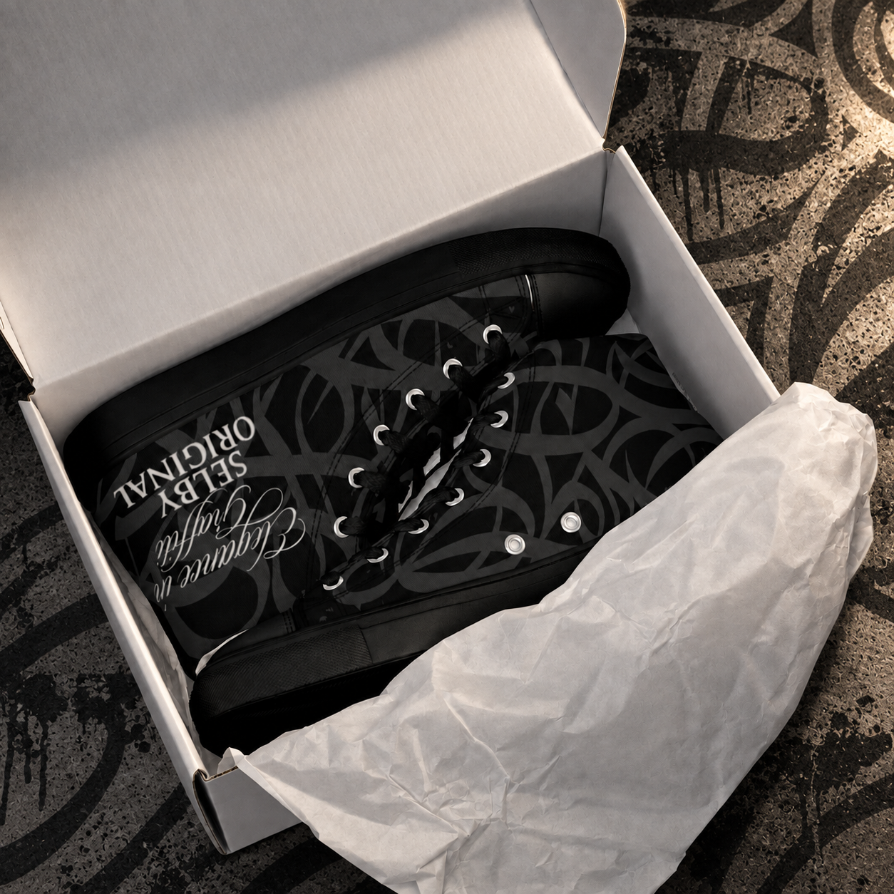 Black High Top Canvas Shoes – Graffiti Streetwear | SELBYS