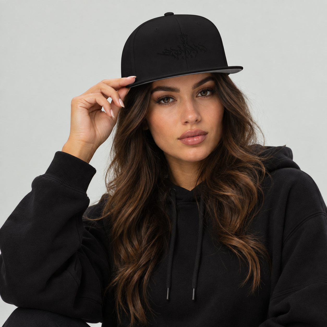 Black Embroidered Snapback Cap – Premium Streetwear Hat | SELBYS